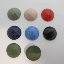 30 Cabochons Ronde Plat 20mm En Plastique mat