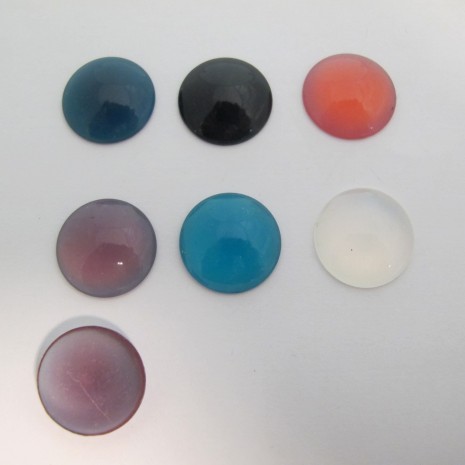 30 Cabochons Ronde Plat 20mm En Plastique