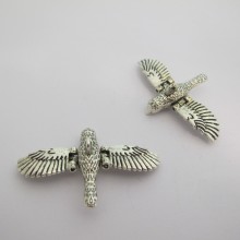 5 Pendant bird Metal 33x52mm