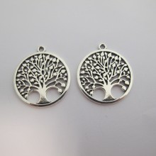 10 Tree of Life Pendant Metal 39x34mm