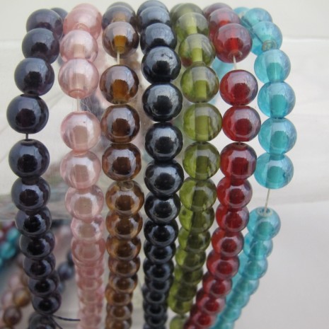Perles en verre-Fil de 70 Centimetres+-95PCS