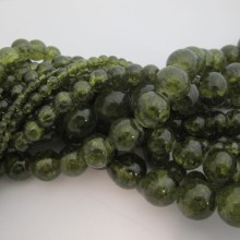 Khaki cracked glass beads