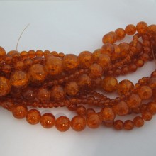 Orange Crackled Glass Beads