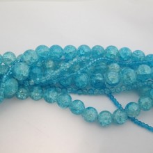 Perles En Verre Craquelé bleu turquoise