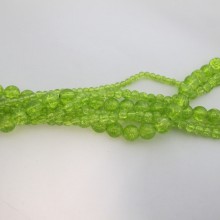Glass Beads Crackled green anise