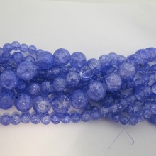 Purple cracked glass beads