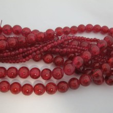 Fuchsia cracked glass beads