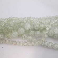 Perles en verre craquelé blanc