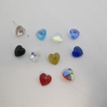 25 Coeur en verre 4mm couleur ab