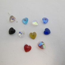 25 coeur en verre 4mm couleur ab