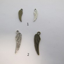 100 Metal wings 17x6mm and 26x8mm