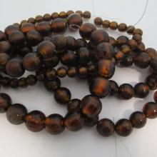 MURANO GLASS BEADS COLORED DARK BROWN