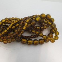 MURANO GLASS BEADS SMOKY TOPAZ COLOR