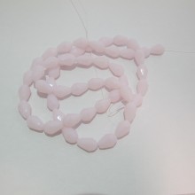 50 Glass Beads drop 16x10mm pink opal color