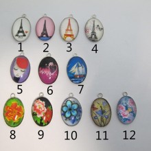 10 Pendant oval cabochon 29x19mm