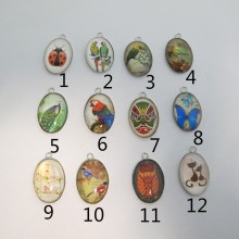 10 Pendentif Cabochon 29x19mm