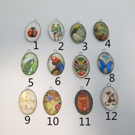 10 Pendentif Cabochon 29x19mm