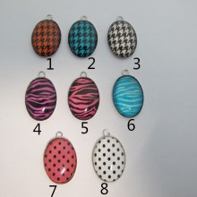 10 Pendentif Cabochon 29x19mm