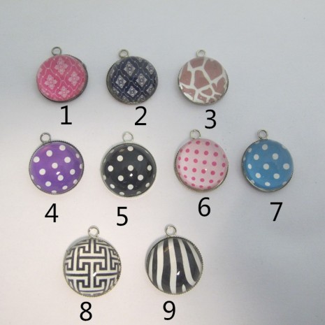 10 Pendentif Cabochon rond 25x21mm