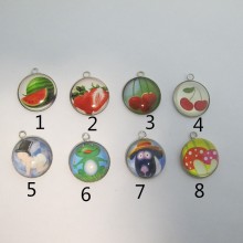 10 Round Cabochon Pendant 25x21mm