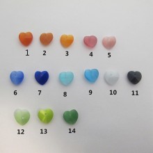 50 glass cat eye hearts 10mm