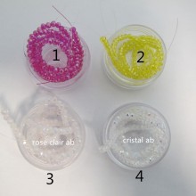 Perles facettées en verre 3mm-Fil de 38cm