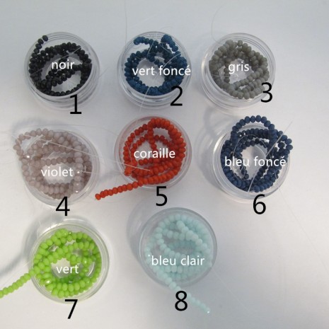 Perles facettées en verre 3mm-Fil de 38Centimetres