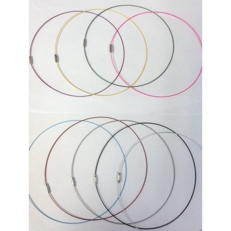 Ras de cou en fil câble avec fermoir à viser 150mm