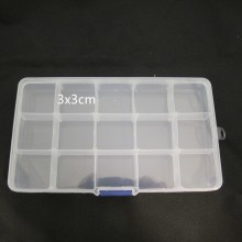 Plastic storage box -15 spaces 17x9x2cm