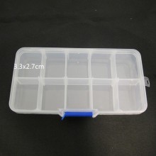 Plastic storage box -10 spaces 13x7x2cm
