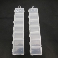 2 Plastic storage box -7 spaces 15x3x2cm