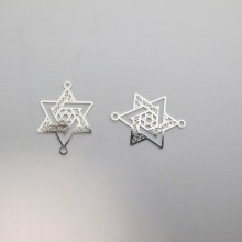 100 Laser Cut Star Stamp 23x19mm