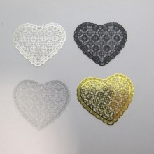 20 Laser cut heart stamp 45x38mm