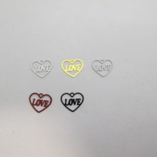 100 Stamp heart love laser cut 11x10mm