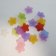 125 gm Plastic flower beads 20x6mm