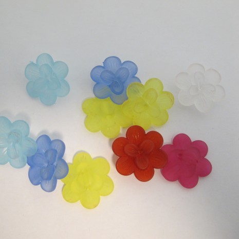 125 gm perles fleur en plastique 30x10mm