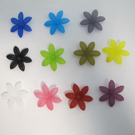 125 gm perles fleur en plastique 35x7mm