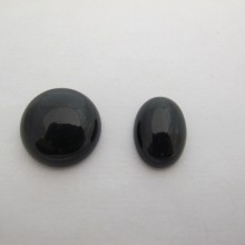 10 Cabochons black agate 20mm/13x18mm