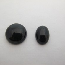 10 Cabochons agate noire 20mm/13x18mm
