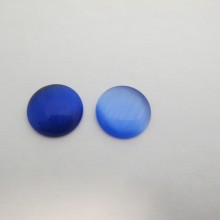 30 Blue glass cat's eye cabochons