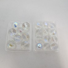 50 Perles En Verre Facettes De Boheme 12mm /14mm