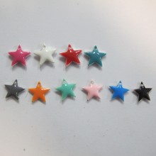 20 Sequins étoile émaillés 12mm double face