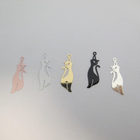 50 Estampe chat Laser Cut 27x9mm