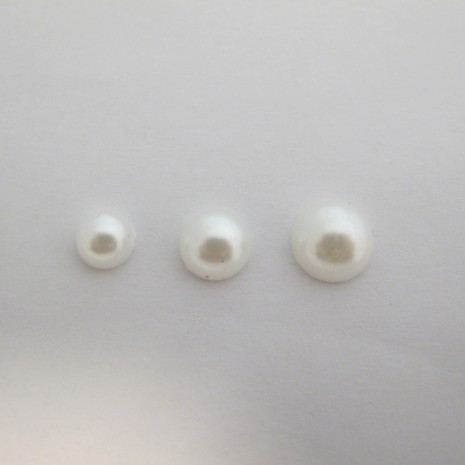 Cabochons Rond nacré En Plastique blanc