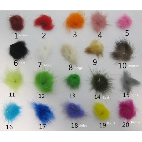 20 Pompons fourrures 20mm