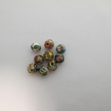 100 Perles cloisonnée rond 8mm