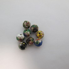 100 Perles cloisonnée rond 10mm