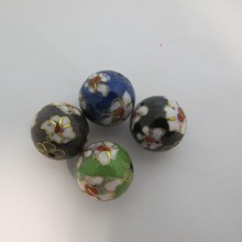 10 Cloisonne beads round 20mm