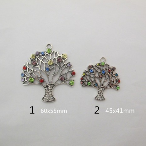 5 Pendentif arbre de la vie avec strasse