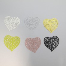 30 Laser cut heart stamp 43X43mm